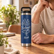Sfeerbeeld van waterfles als zorgbedankje met naam – 500 ml