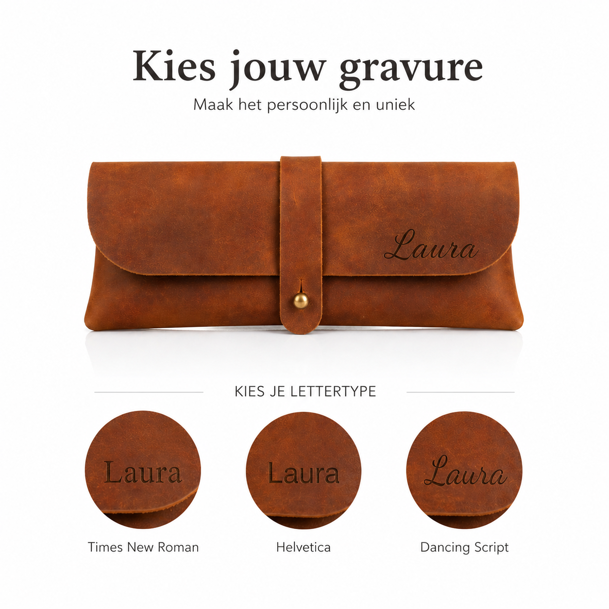 Handgemaakt Leren Etui – 6 kleur opties | Personaliseerbaar