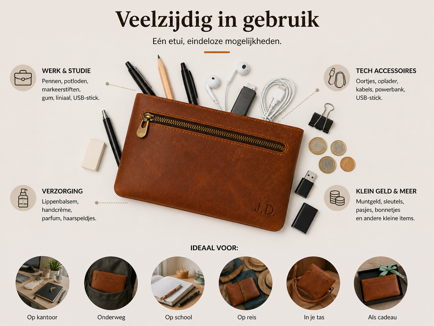 Leren Etui – Gepersonaliseerd & Handgemaakt
