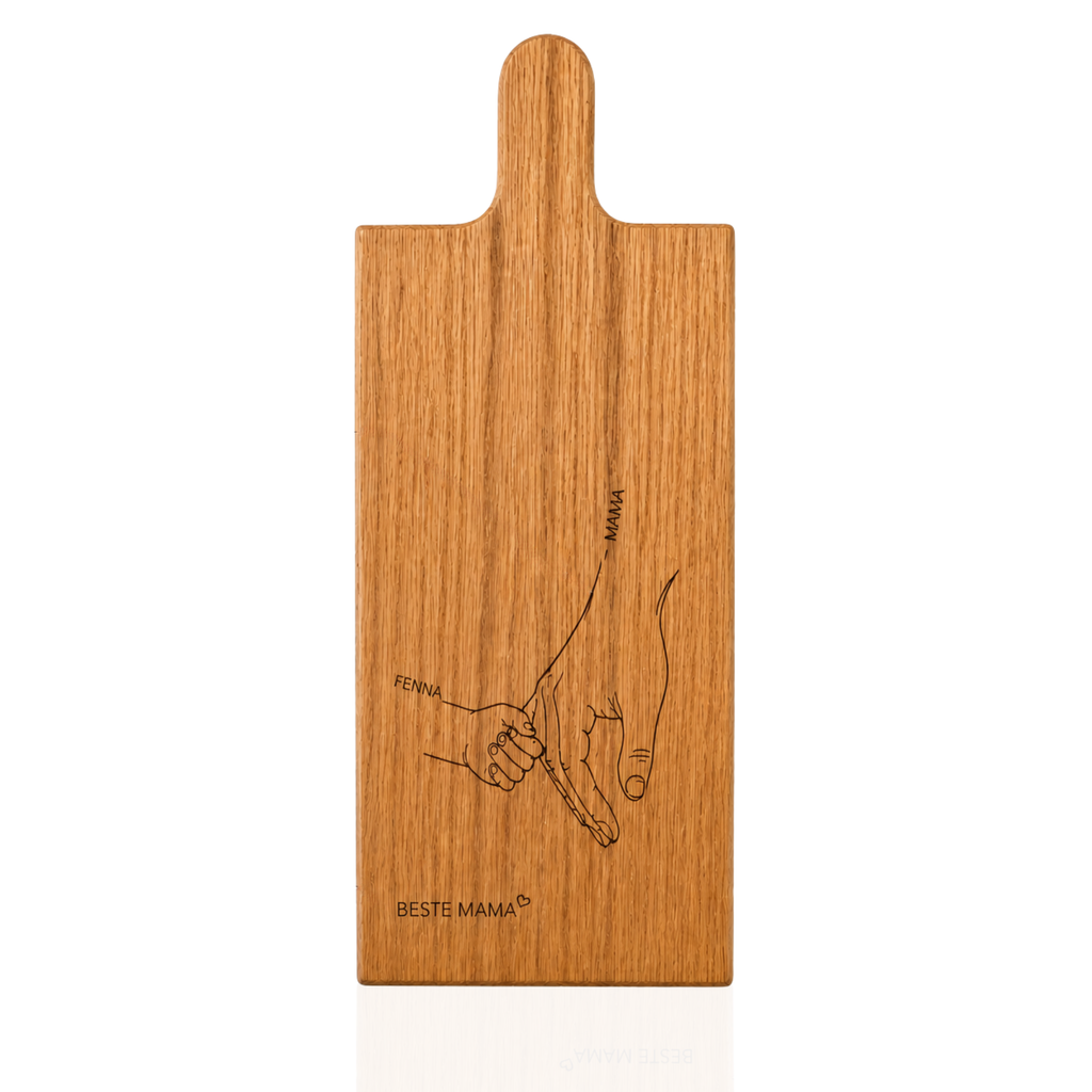 Eiken Serveerplank met Persoonlijke Gravering – Moeder & Kind