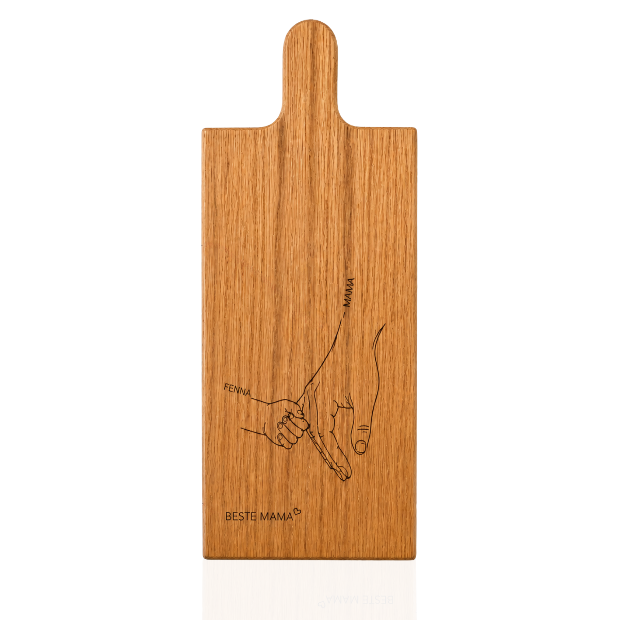 Eiken Serveerplank met Persoonlijke Gravering – Moeder & Kind