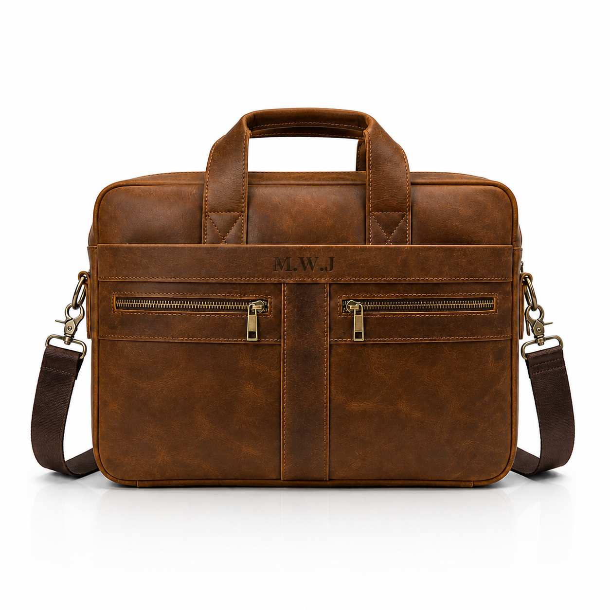 Leren Business Tas – Met Naam of Initialen