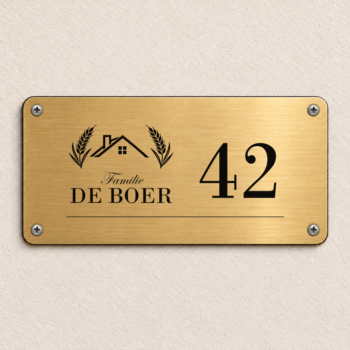 Landelijk huisnummerbord met naam