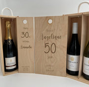 Houten wijnkist met persoonlijke verjaardagsgravure – productfoto 1