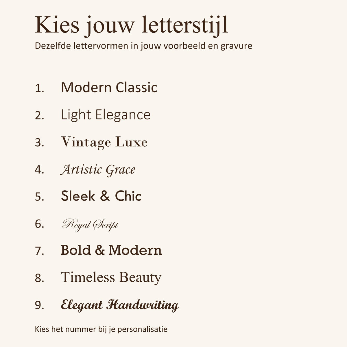 Negen echte lettertypen uit het LightBurn-bronbestand voor jouw gravure