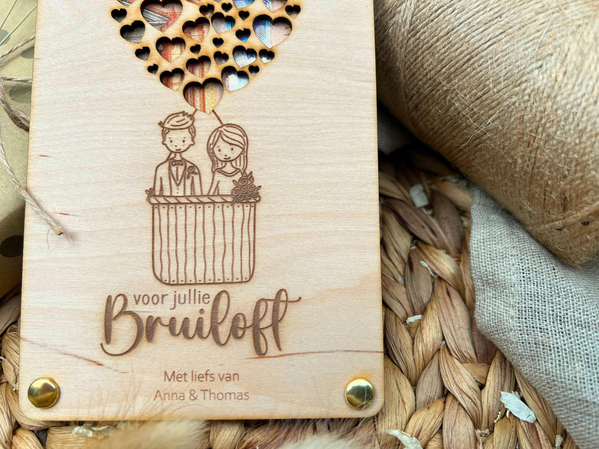 Houten geldhouder voor een bruiloft – Wensvervuller – productfoto 3