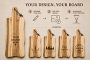 Familieborrelplank met naam of eigen ontwerp – 60 cm – uitvoering en ontwerpvoorbeeld 5