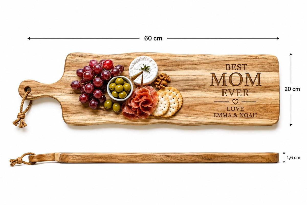 Borrelplank voor mama met persoonlijke gravure – 60 cm – uitvoering en ontwerpvoorbeeld 3