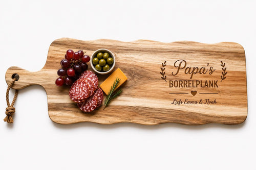 Borrelplank voor papa met persoonlijke gravure – 60 cm – product en originele gravure