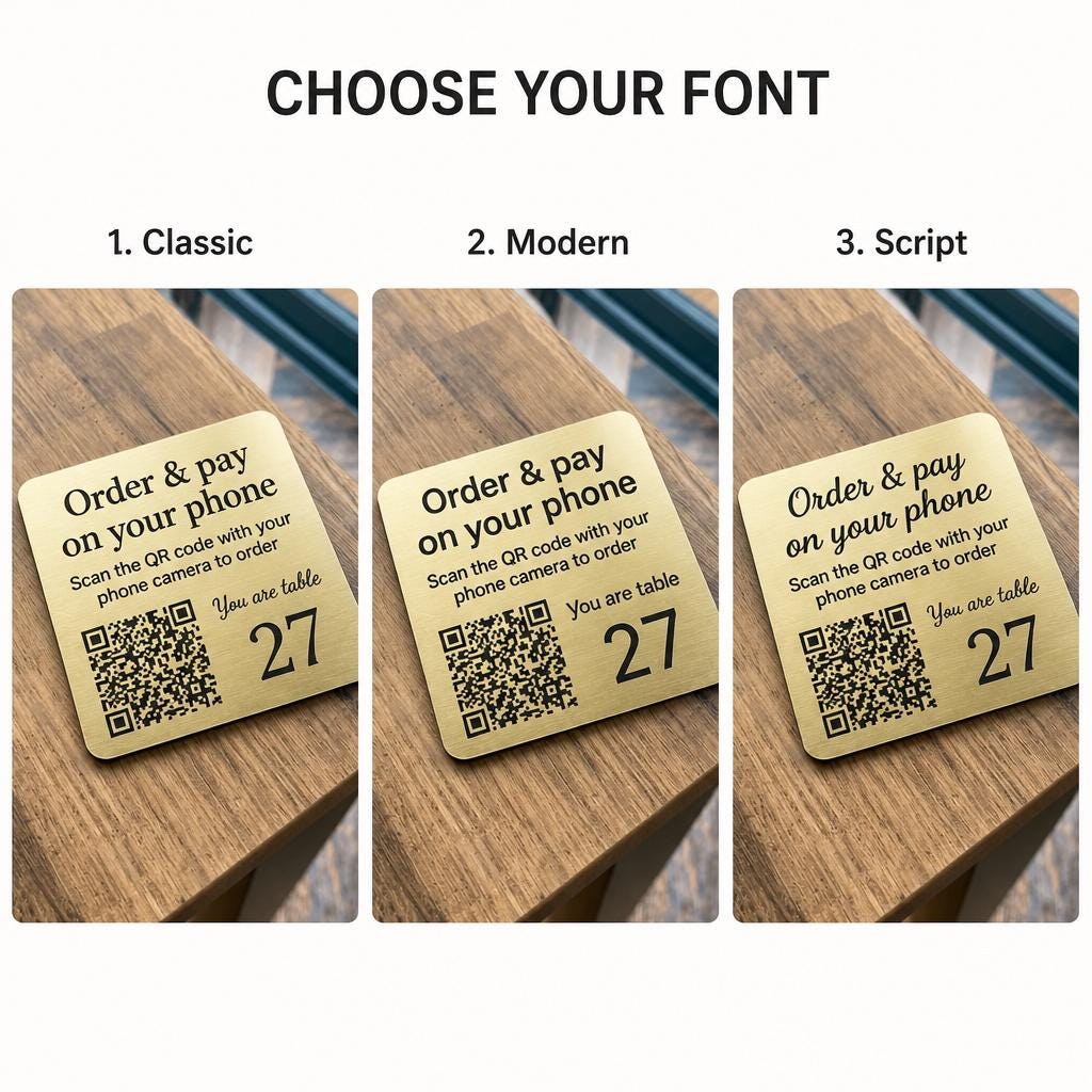 Tafelbordjes met QR-code en logo – 3