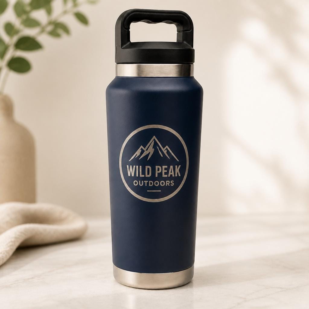 Thermosfles 1,1 liter met naam of eigen logo – productvoorbeeld