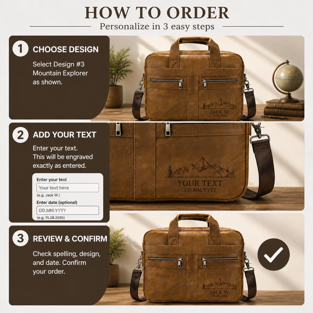 Leren business tas met naam of logo – 3