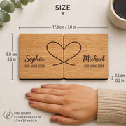 Eiken onderzetters voor koppels – set van 2 – origineel product- en uitvoeringsvoorbeeld 5
