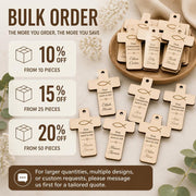 Houten kruisjes met naam als doop- of communiebedankje – product- en ontwerpvoorbeeld 8
