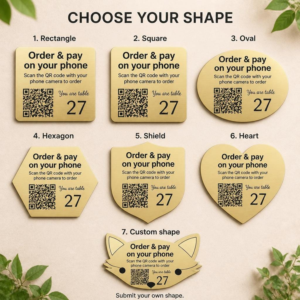 Tafelbordjes met QR-code en logo – 5