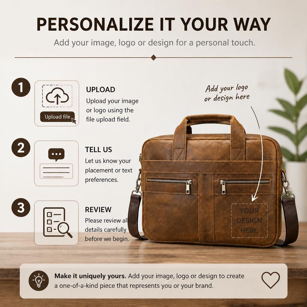 Leren business tas met naam of logo – 2