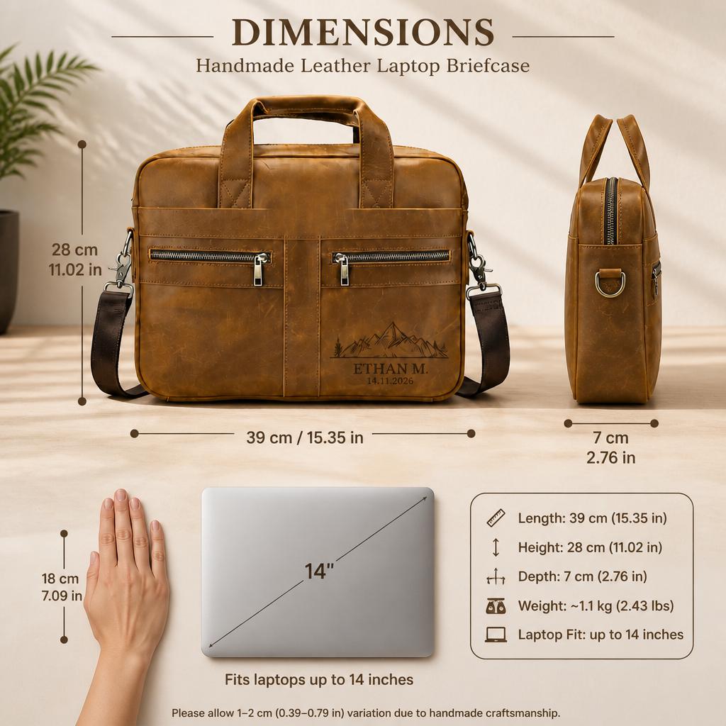 Leren business tas met naam of logo – 5