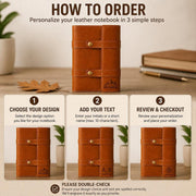 Compact leren notitieboek met naam of logo – 2