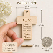 Houten kruisjes met naam als doop- of communiebedankje – product- en ontwerpvoorbeeld 5