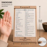 Houten menuhouder met logo en tekst – 3