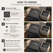 Leisteen onderzetters met logo – set van 6 – 3