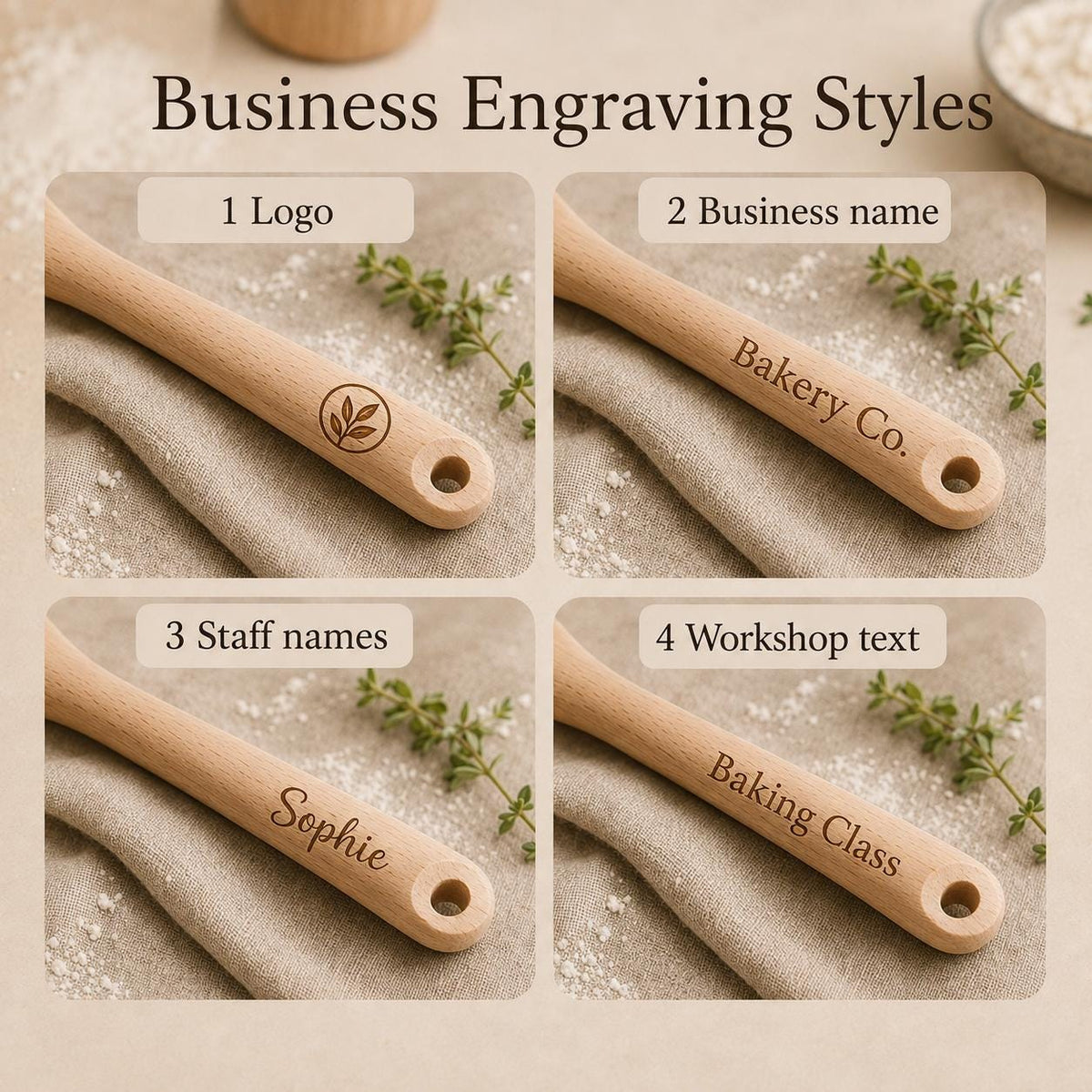 Houten lepels met logo op het handvat – 3