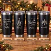 Zwarte kerstbeker met naam – 500 ml – origineel product- en uitvoeringsvoorbeeld 2