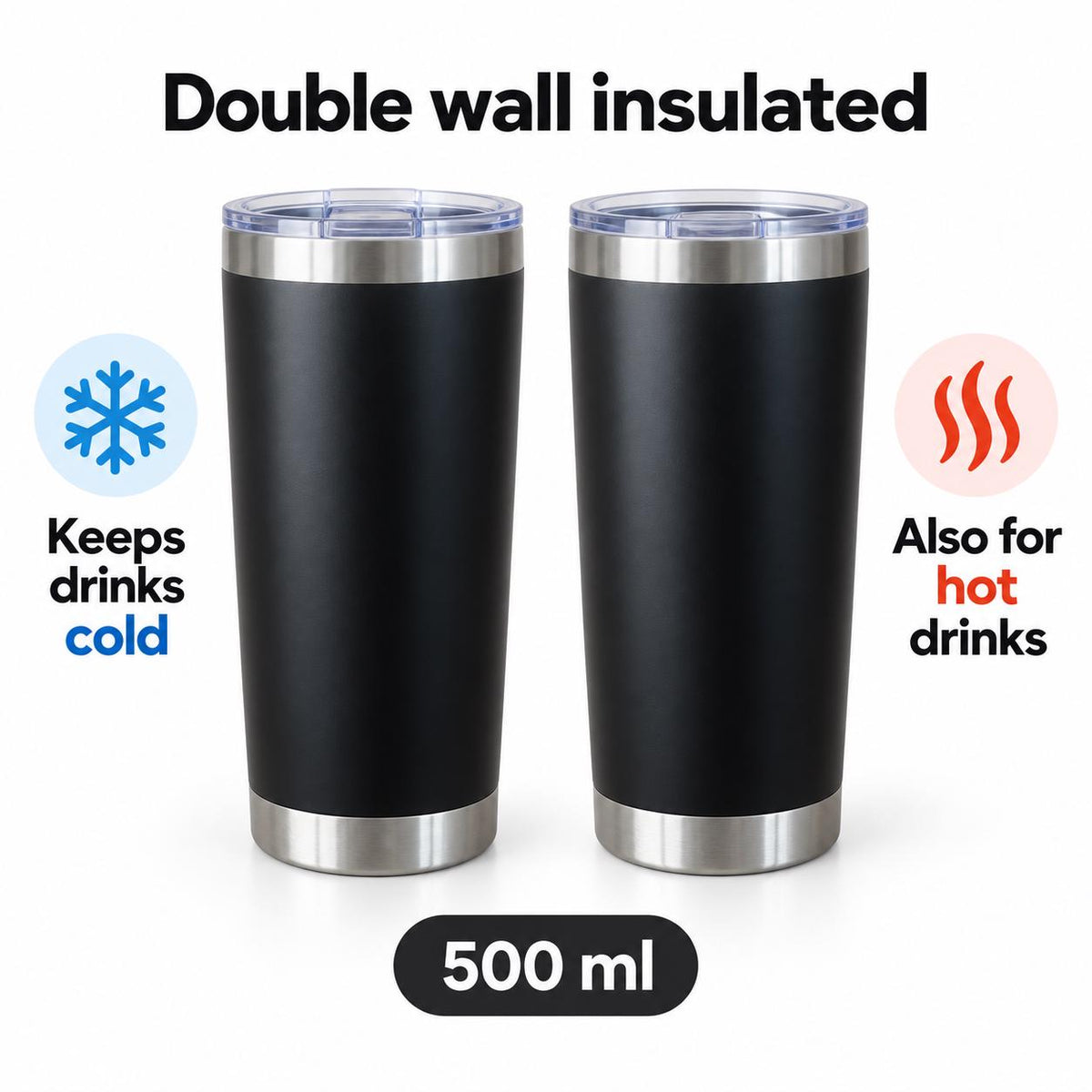 Zwarte thermosbeker voor juf of meester – 500 ml – productfoto 5