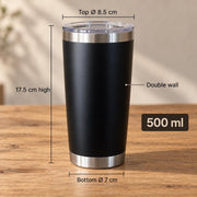 Zwarte thermosbeker als zorgbedankje – 500 ml – origineel product- en uitvoeringsvoorbeeld 3