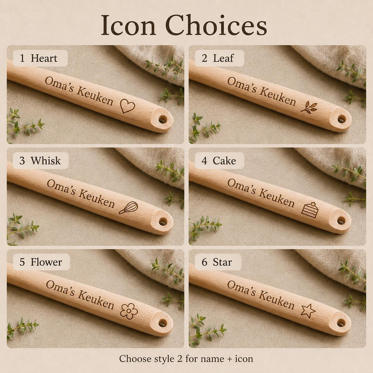 Houten kooklepel met naam op het handvat – productfoto 5