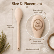 Houten lepel met gravure op de lepelkop – productfoto 2