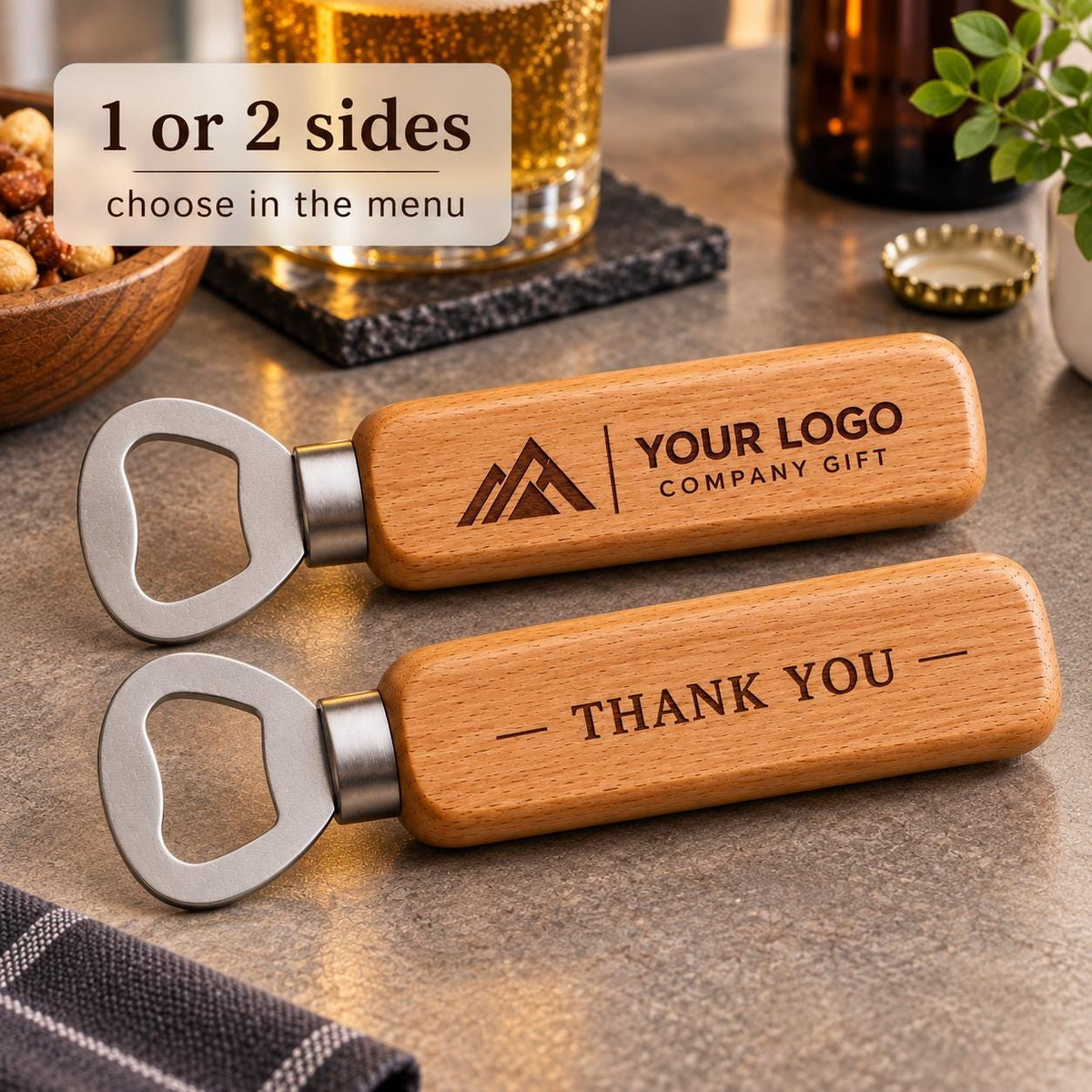 Houten flesopeners met bedrijfslogo – 4