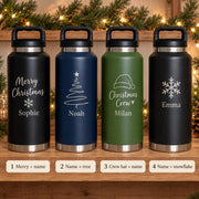 Kerstwaterfles met naam – 1,1 liter – origineel product- en uitvoeringsvoorbeeld 2