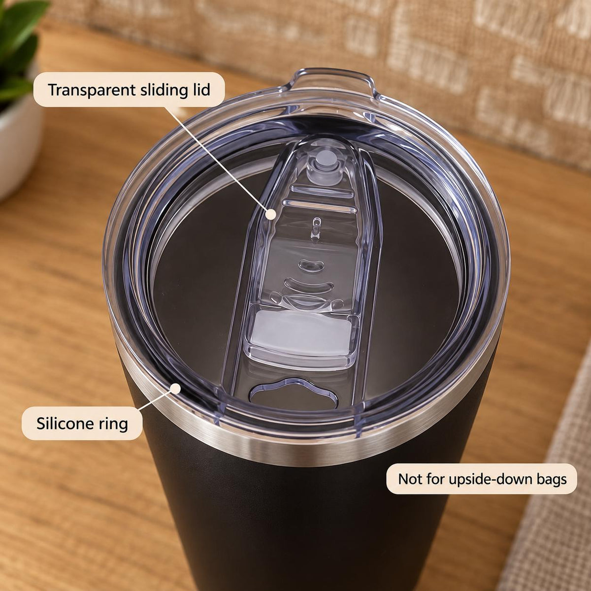 Zwarte thermosbeker voor juf of meester – 500 ml – productfoto 4