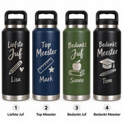 Grote waterfles voor juf of meester met naam – 1,1 liter – productfoto 2