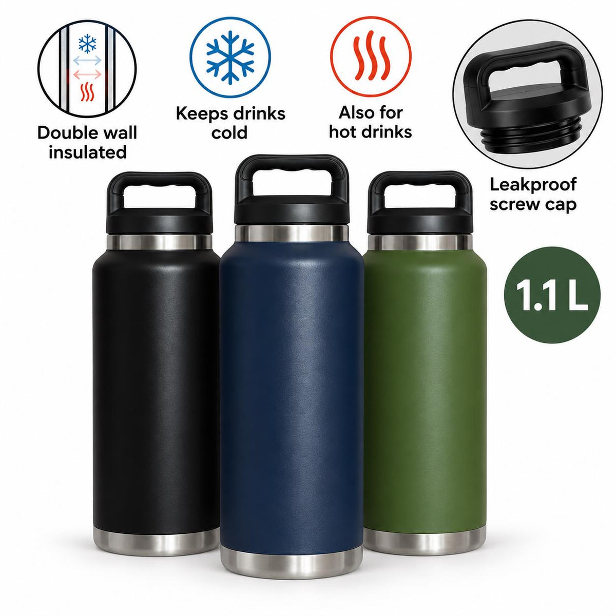 Grote waterfles voor juf of meester met naam – 1,1 liter – productfoto 5