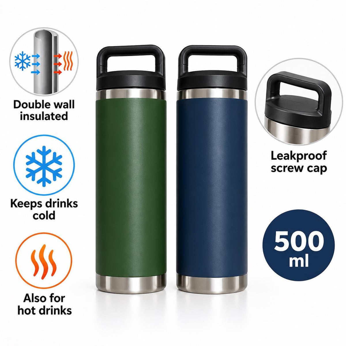 Waterfles als zorgbedankje met naam – 500 ml – origineel product- en uitvoeringsvoorbeeld 4