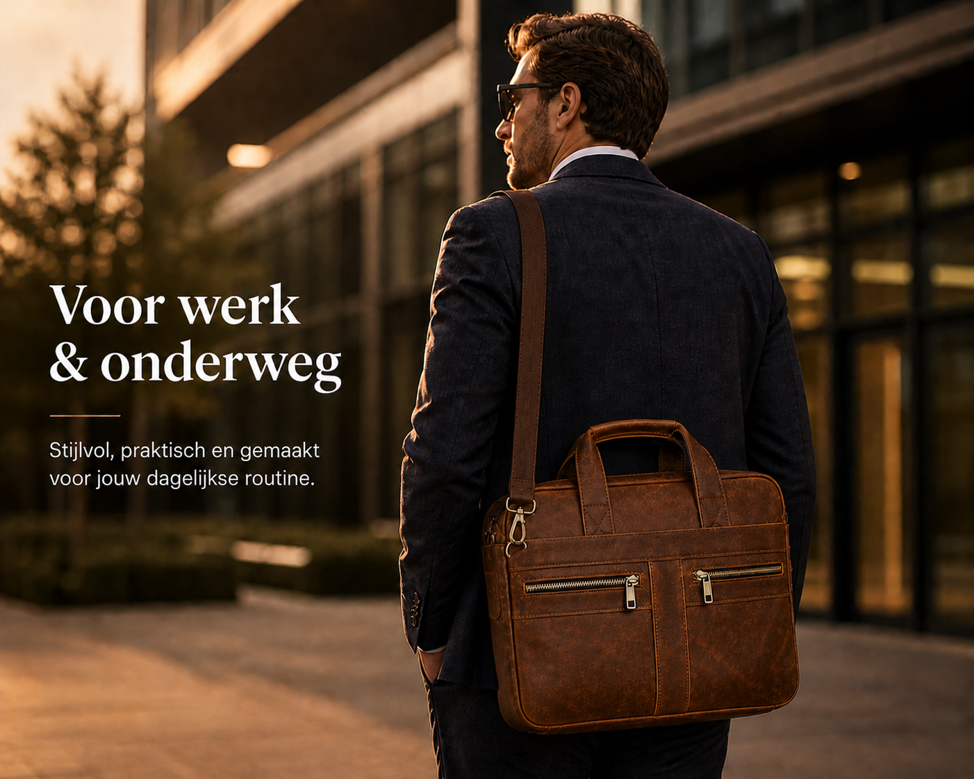Leren Business Tas – Met Naam of Initialen