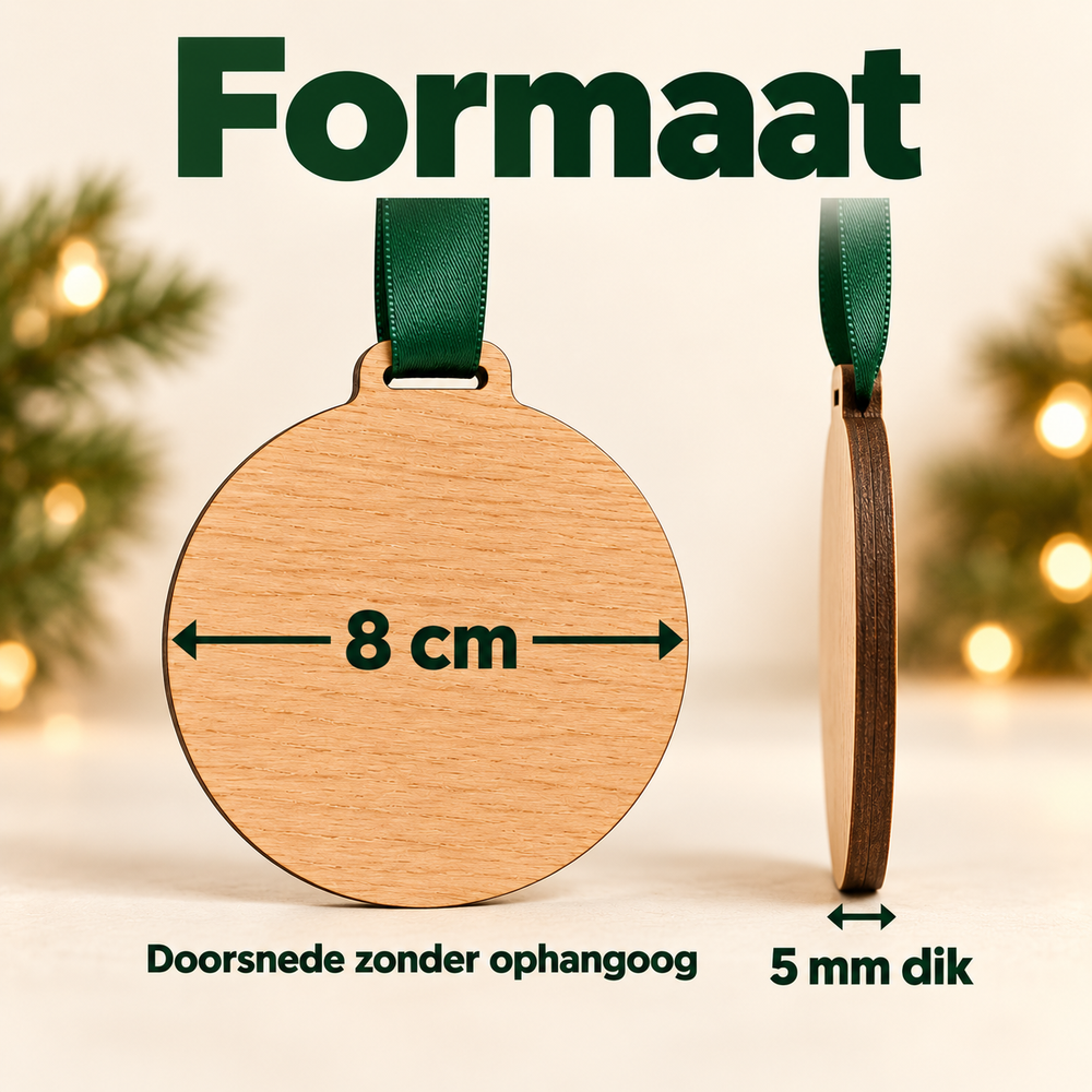 Digitale visualisatie: Maat: 8 cm zonder ophangoog, 5 mm dik