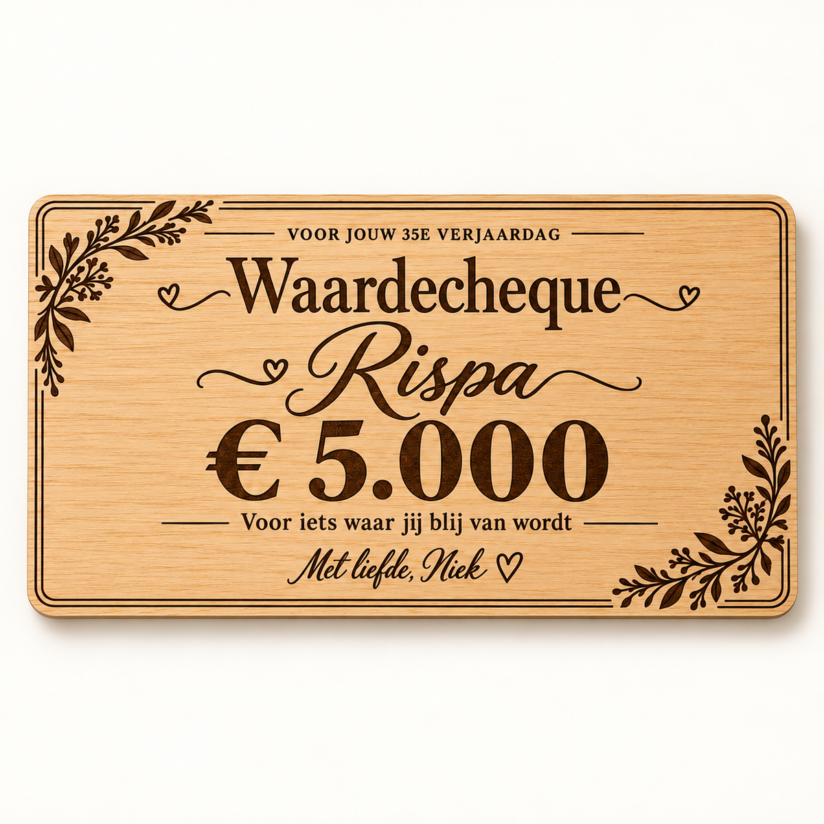 Botanische waardecheque naar het aangeleverde ontwerp